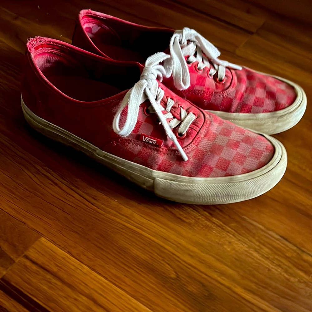 COPY - Red and pink checkered vans